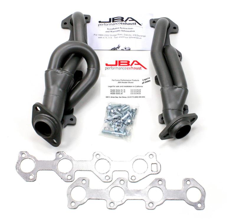 JBA Natural Stainless Short Headers 00-03 Durango, Dakota 4.7L